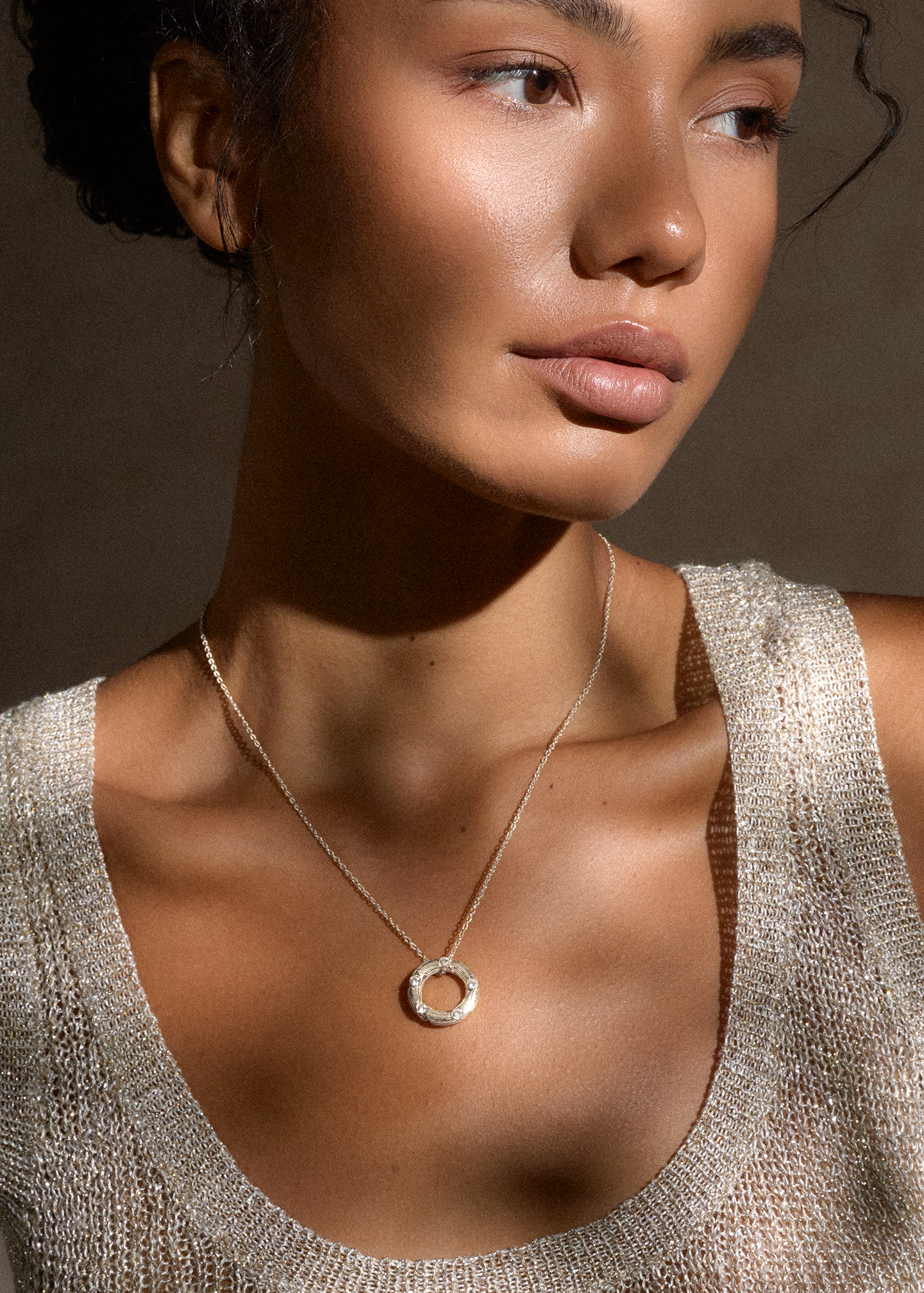 Demi Halo Necklace / silver