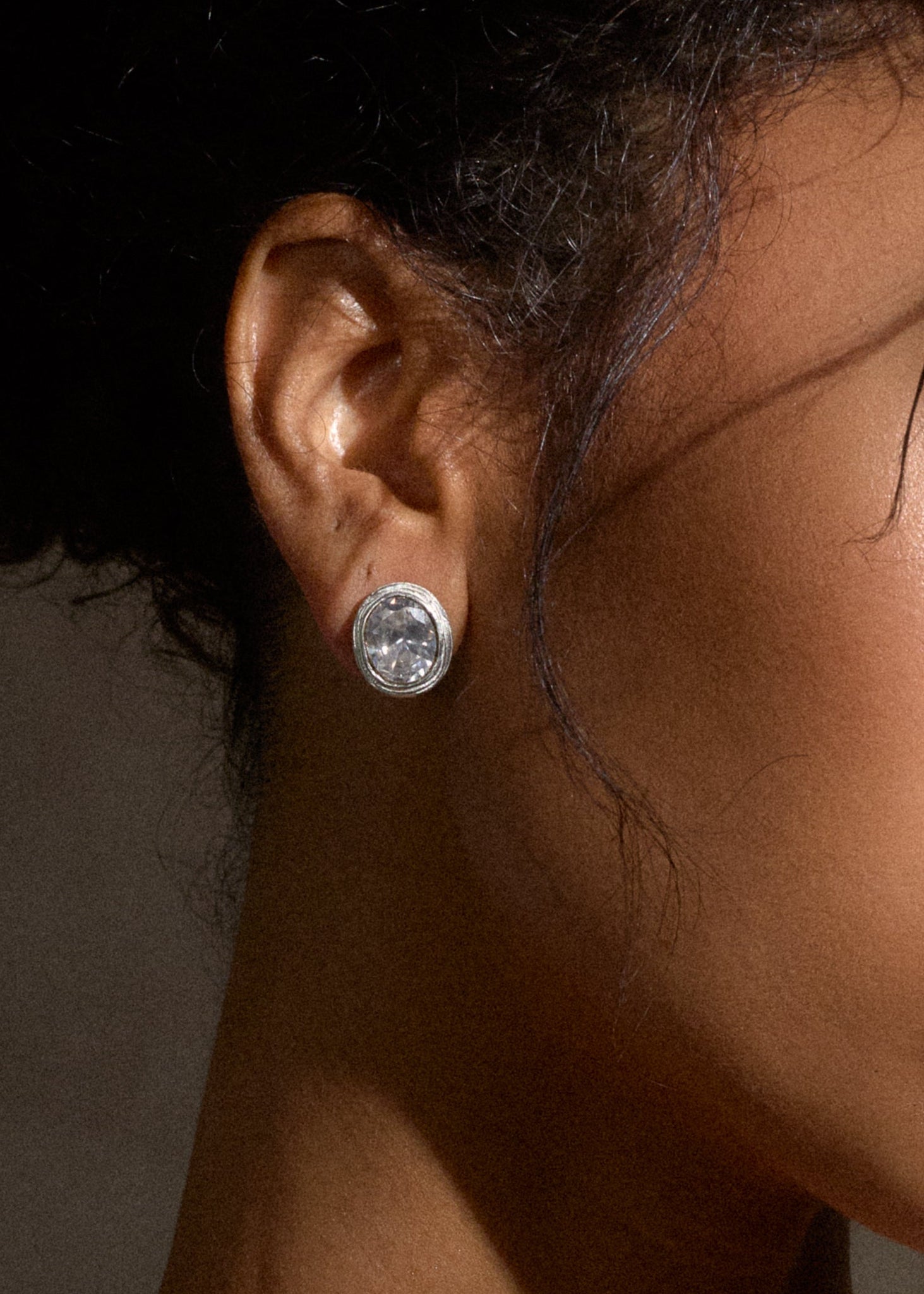 Vela Oval Studs / silver