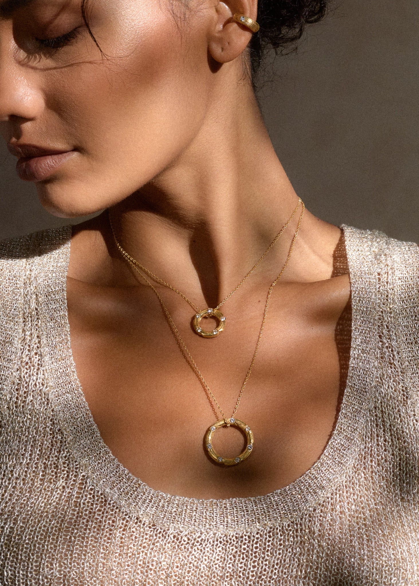 Demi Halo Necklace / gold