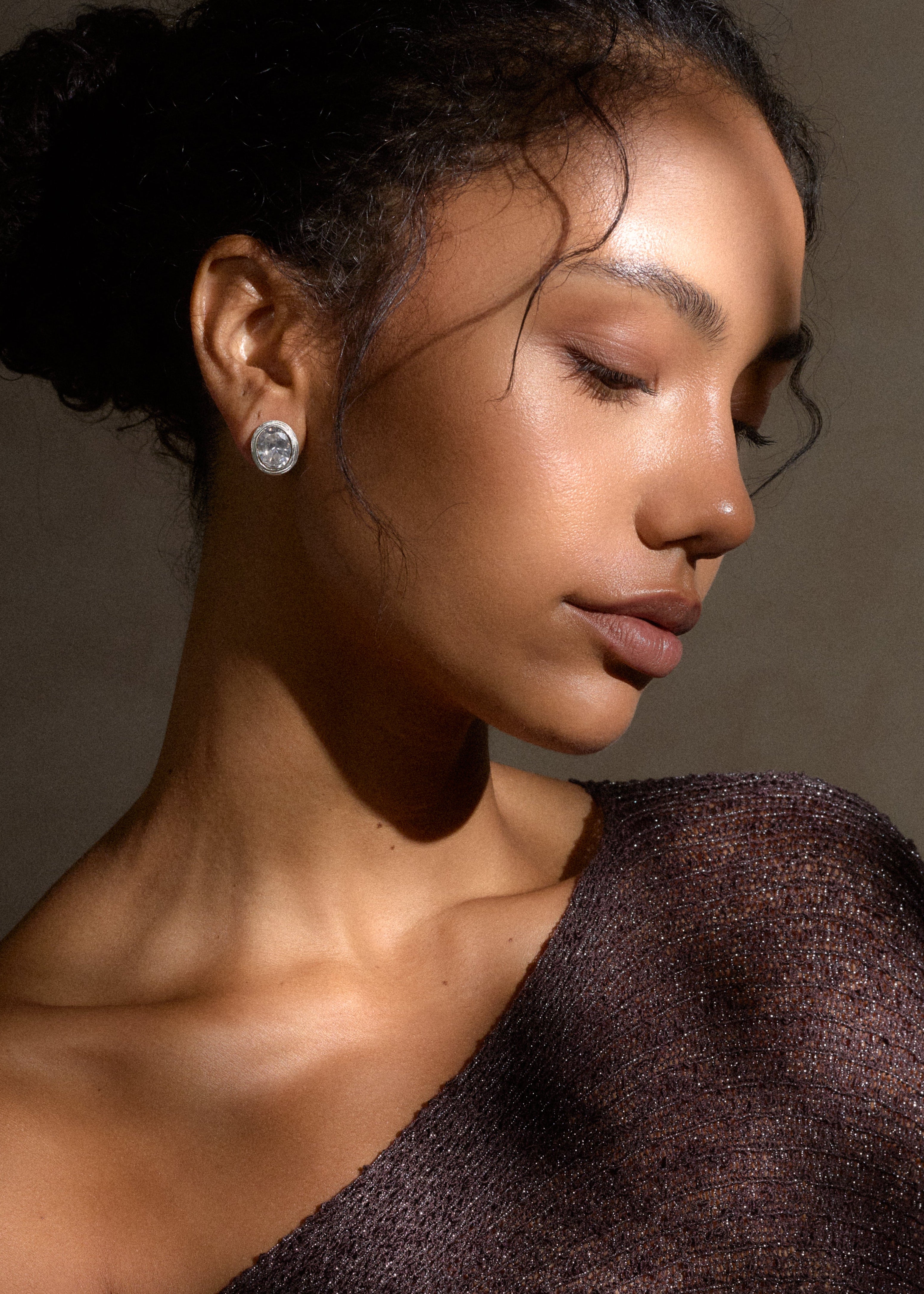 Vela Oval Studs / silver