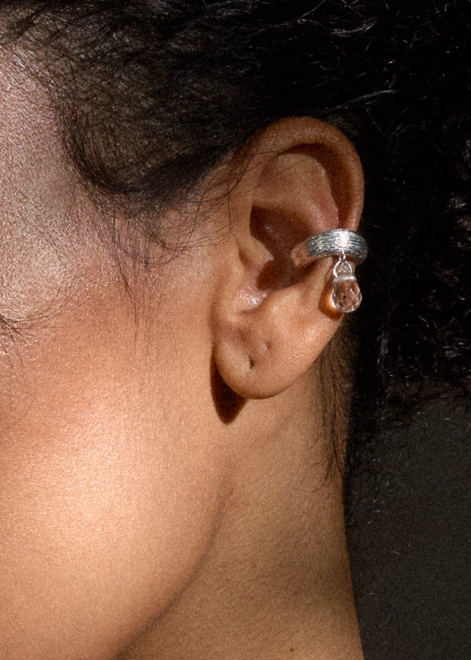 Droplet Ear Cuff / silver