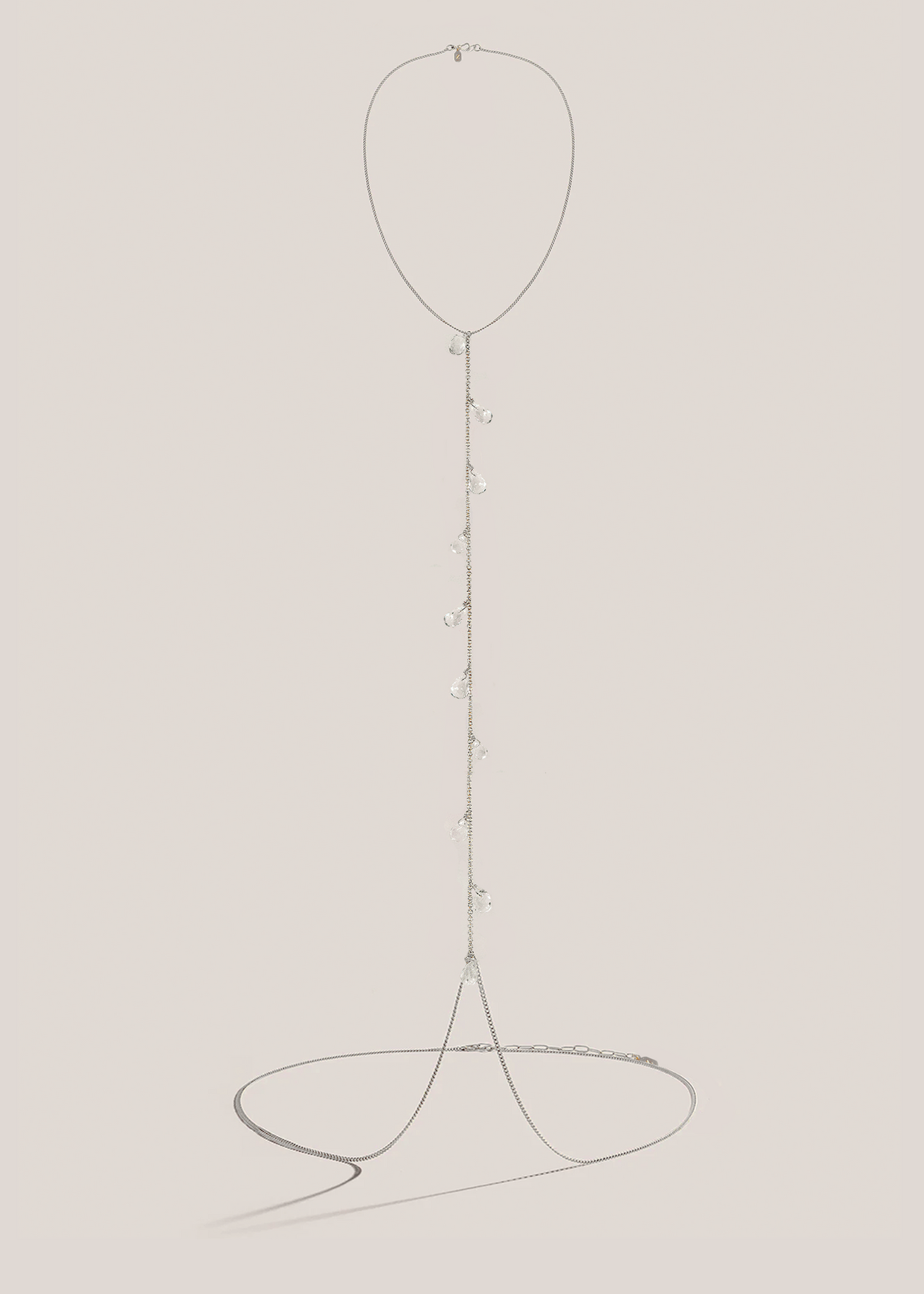 Droplet Body Chain / silver