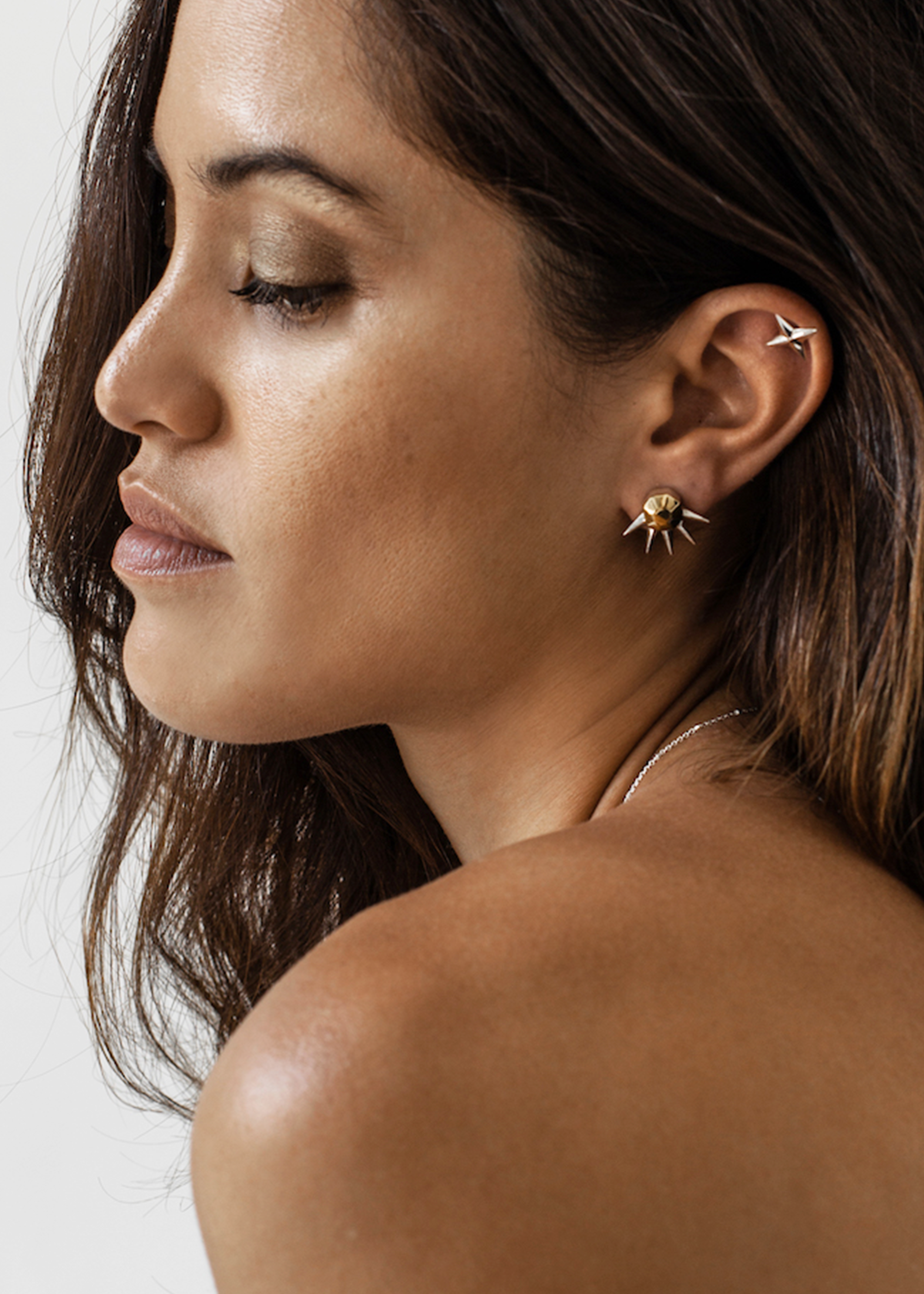 Star Gazer Earrings / silver spikes