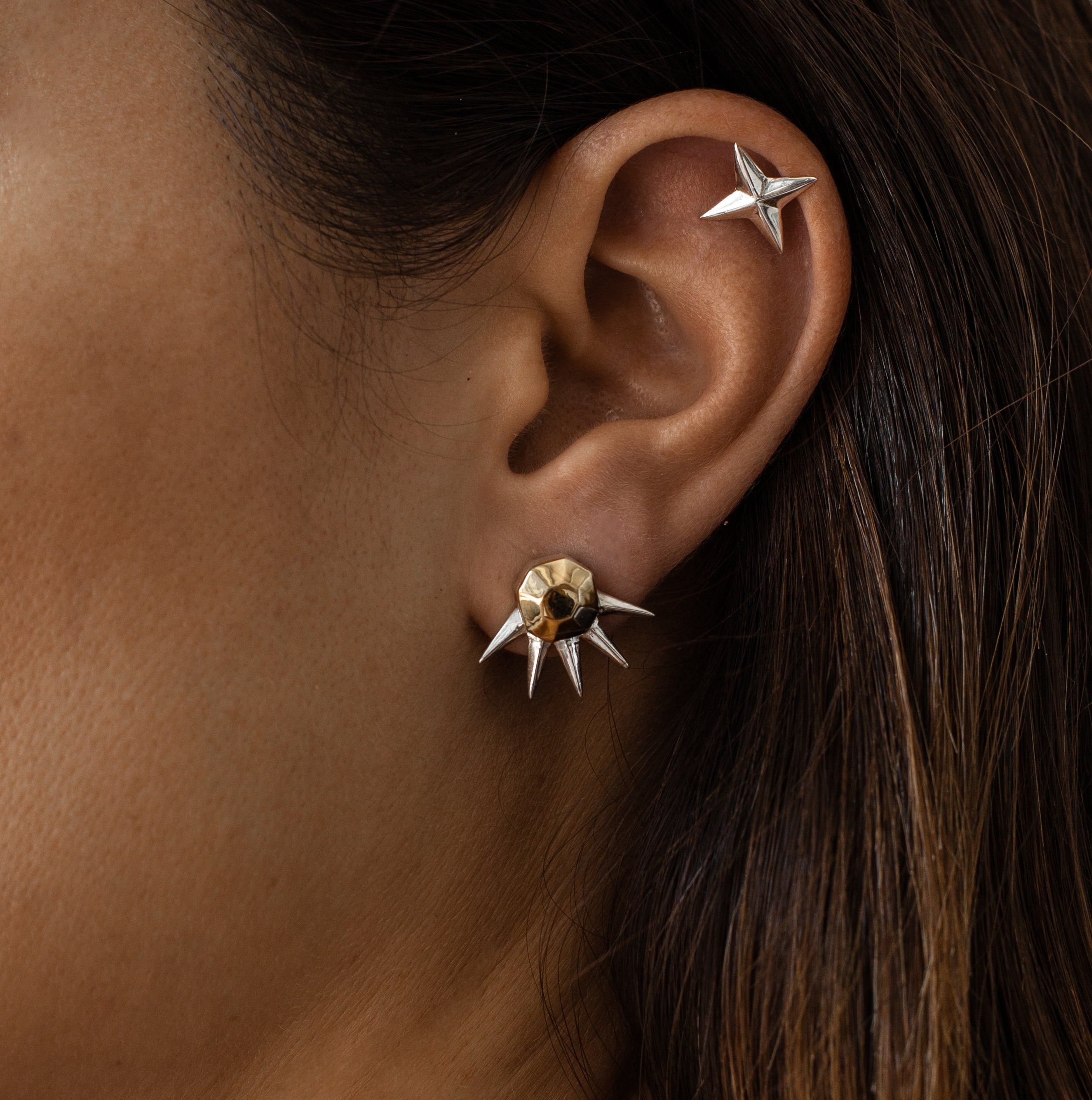 Iza-Jewelry-Star Gazer Earrings | Silver Spikes